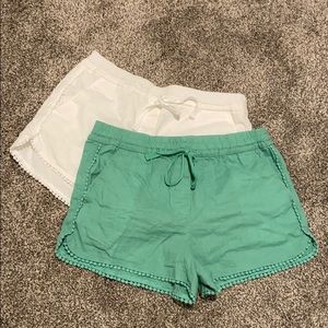 2 pairs of LOFT linen blend “running” shorts